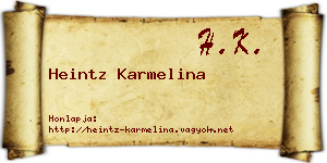 Heintz Karmelina névjegykártya